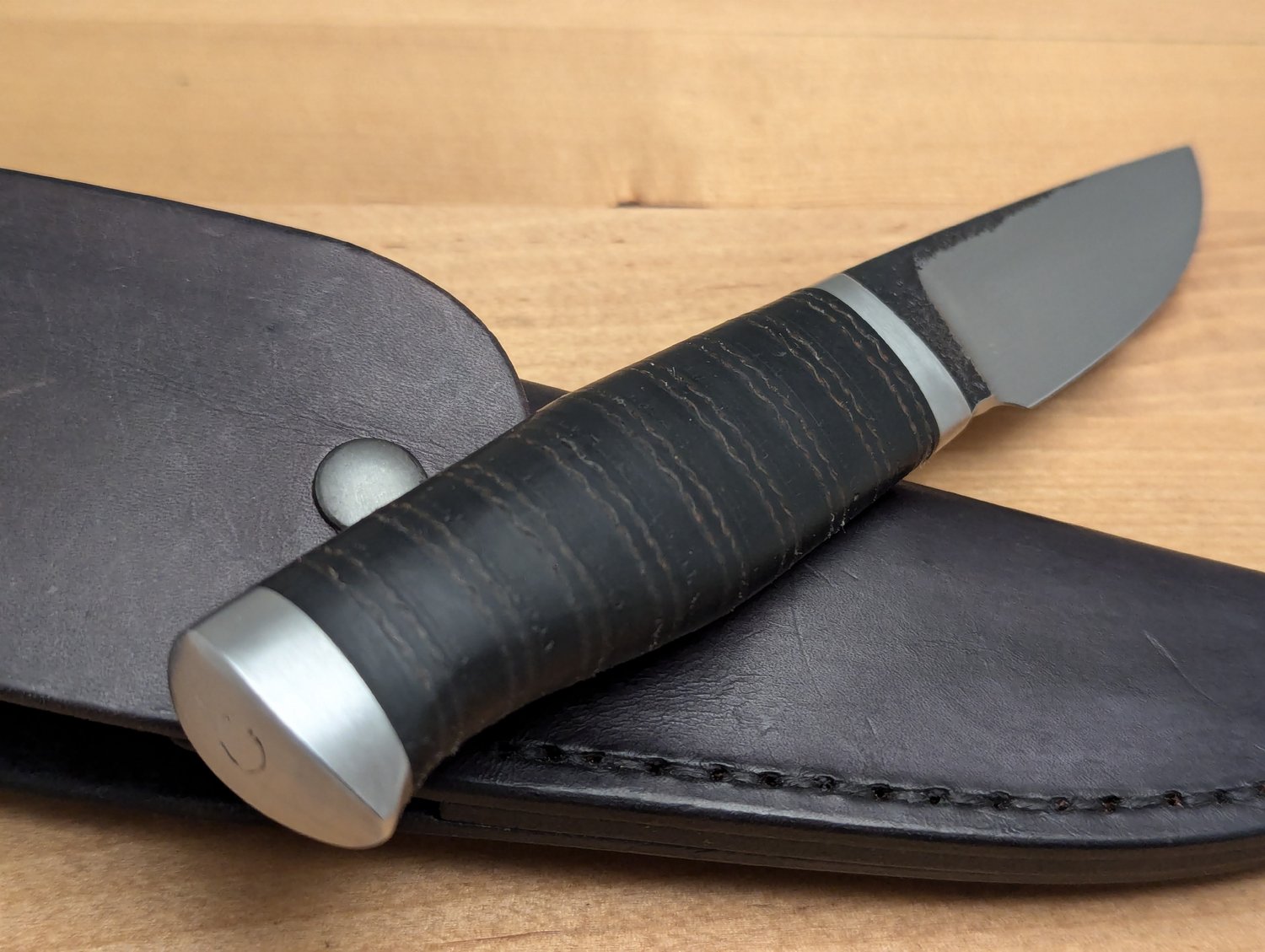 Image of Rubber handle, bushcraft through-tang
