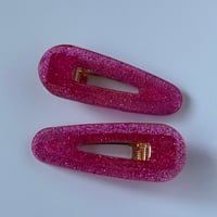 Image 1 of Pink Glitter Hair Slides Set
