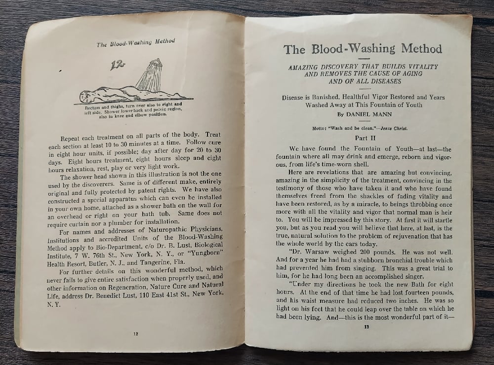 The Blood-Washing Method, by Dr. Benedict Lust