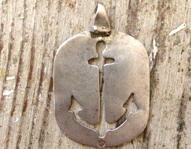 Image of Anchor sailor vintage silver pendant