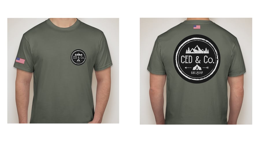 Image of CED & Co. Green T-Shirt Contrasted Logo