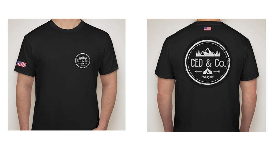 Image of CED & Co. Black T-Shirt Grey Logo