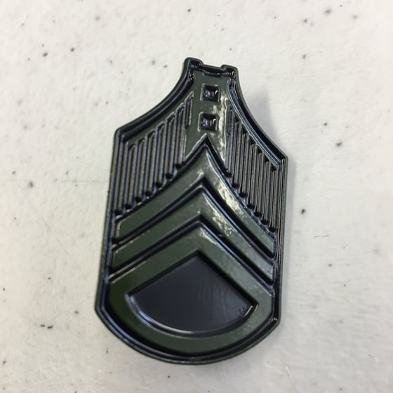 Image of Bay Stripes Pin (Military Green/Black)