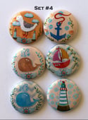 Nautical Themed  Flair Buttons
