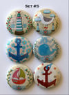 Nautical Themed  Flair Buttons