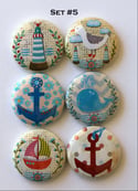 Nautical Themed  Flair Buttons