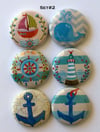 Nautical Themed  Flair Buttons