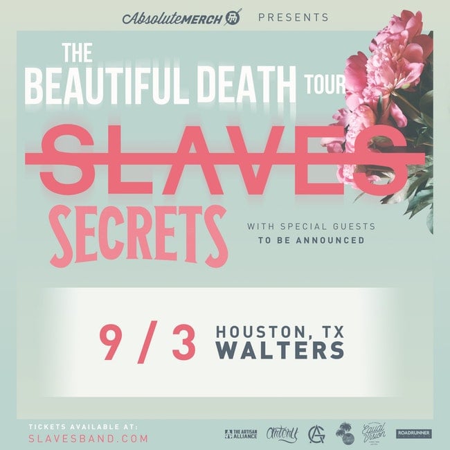 Image of Show entry for The Beautiful Death Tour ft. Slaves,Secrets, In Memory Of & more!