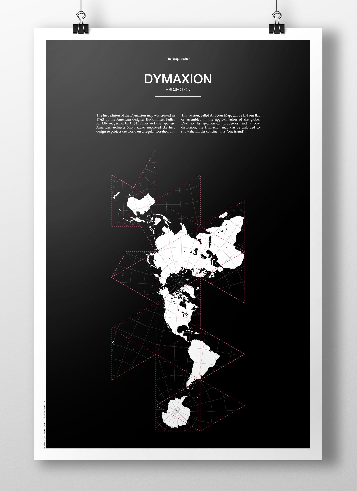 Project poster. Проекция Dymaxion. Акстрономические проекции плакат. Poster with Map Design. Projector poster.