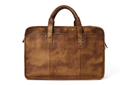 Image of Handmade Vintage Full Grain Leather Mens Briefcase, 16'' Laptop Bag, Business Handbag NZ01