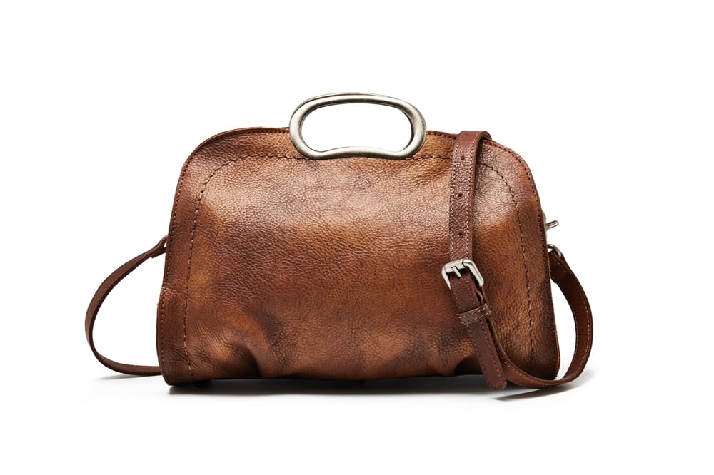 Image of Vegetable Tanned Full Grain Leather Satchel Bag, Women Designer Handbag WF51