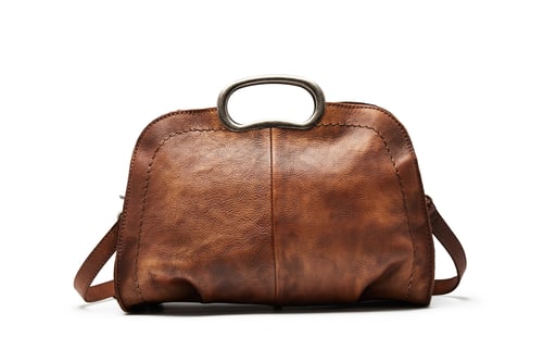 Image of Vegetable Tanned Full Grain Leather Satchel Bag, Women Designer Handbag WF51