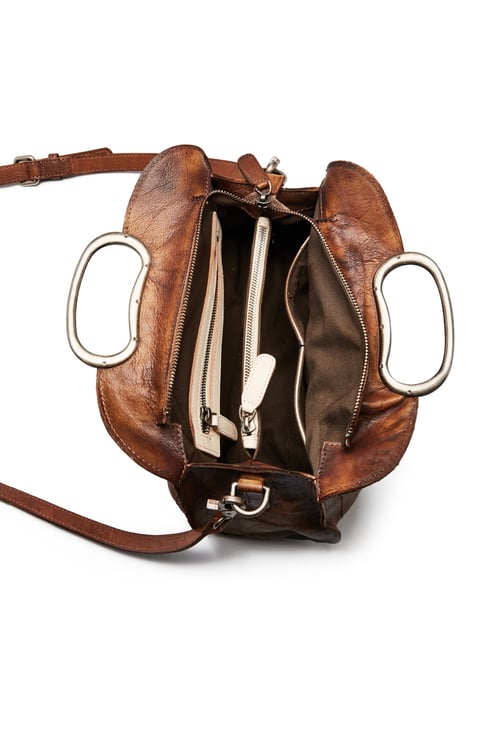 Image of Vegetable Tanned Full Grain Leather Satchel Bag, Women Designer Handbag WF51