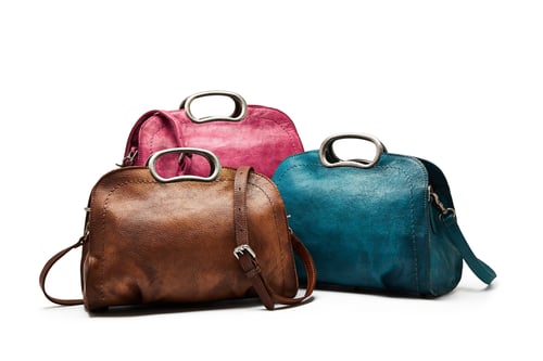 Image of Vegetable Tanned Full Grain Leather Satchel Bag, Women Designer Handbag WF51