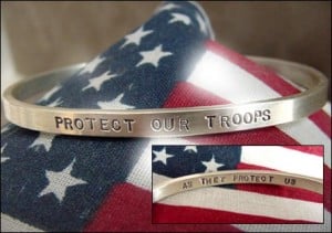 Image of "Protect Our Troops ~ As They Protect Us" Sterling Bracelet