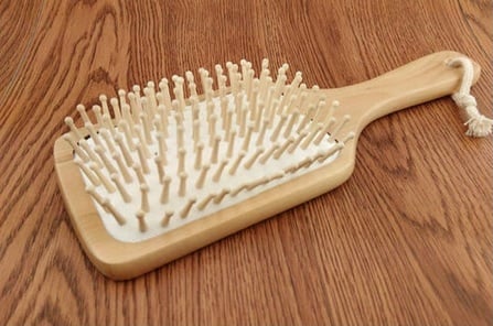 Image of Bamboo Paddle Cushion Massage Hair Brush Ball-Tipped Wooden Bristles