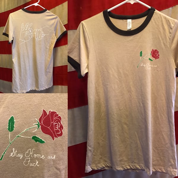 Image of Stay Home & Fuck Ringer Tee (Womens)