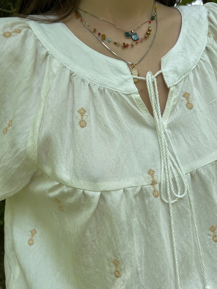 Image of Blouse Bohème "LAURA" Ivoire Brodé T1 - T2 - T3