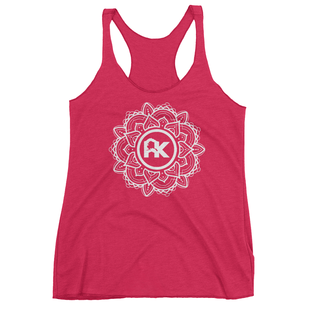 Image of Women's Mandala Logo Tank - Pink/White