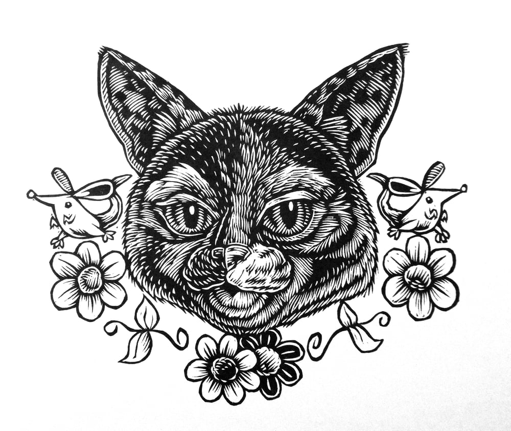 Mardi the Cat Head T-shirt (A3)**FREE SHIPPING**