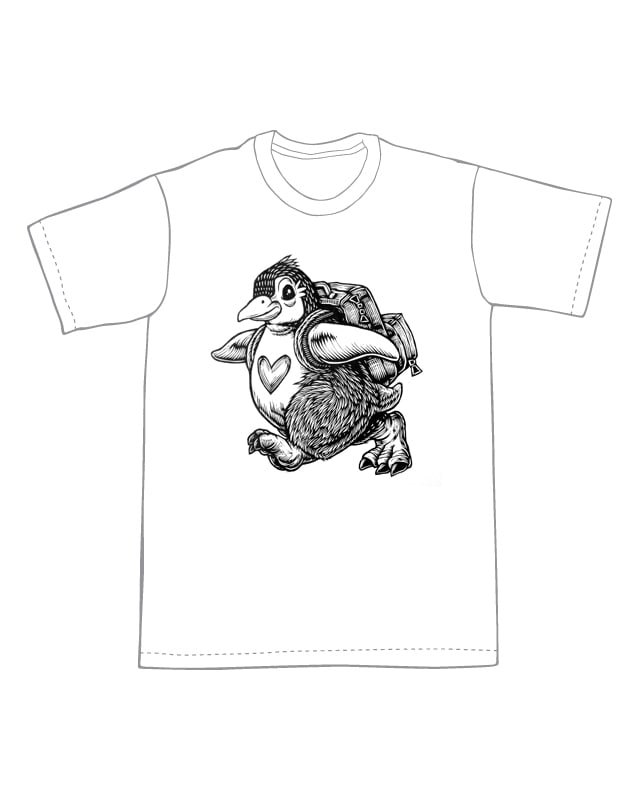 Backpacking Penguin T-shirt (B3) **FREE SHIPPING**