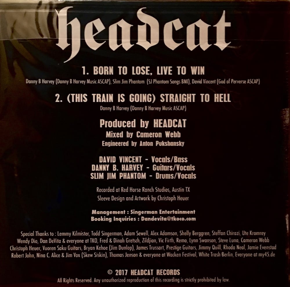 Image of HEADCAT Limited-Edition Release on 7” Black Vinyl