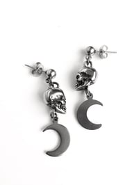 Image 2 of SKULL AND MOON EARRINGS