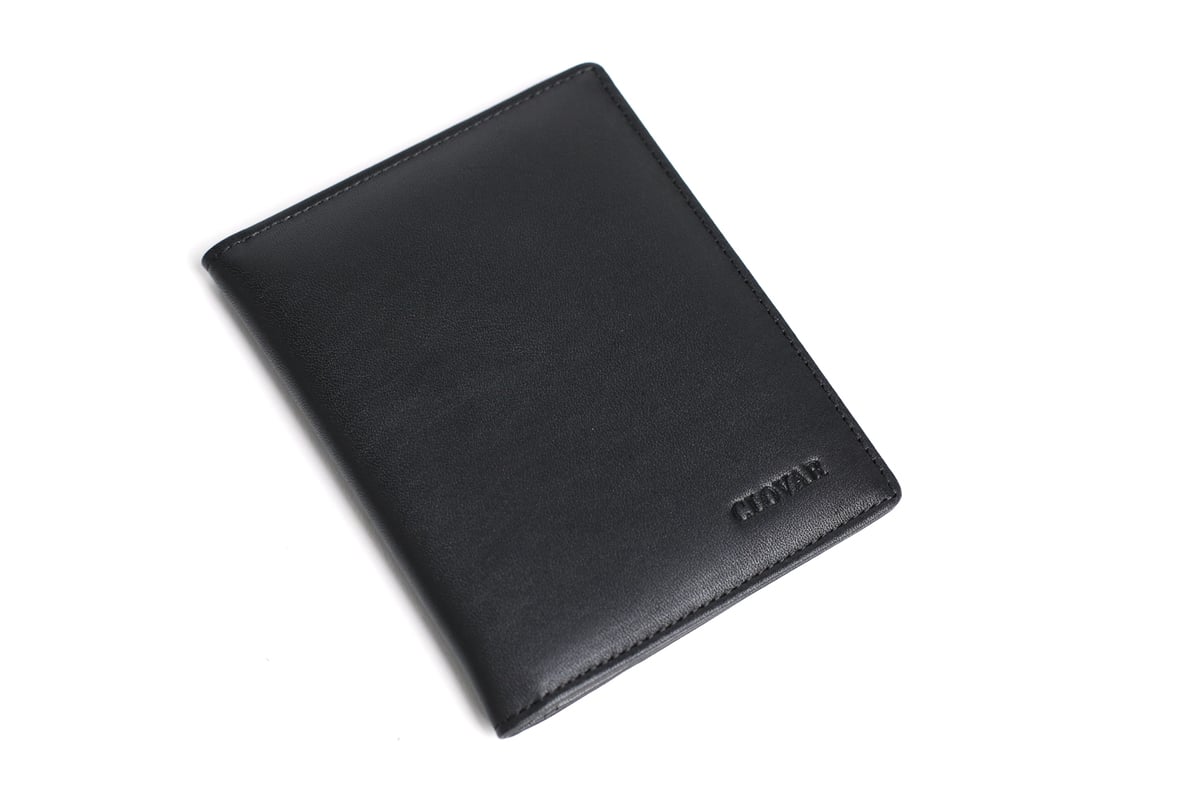 Personalized Black Leather Travel Wallet, Passport Holder, Card Holder Groomsmen Gifts DB08