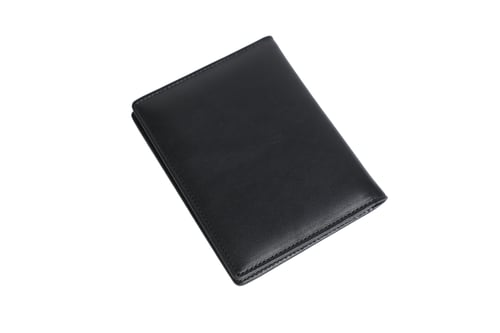 Image of Personalized Black Leather Travel Wallet, Passport Holder, Card Holder - Groomsmen Gifts DB08