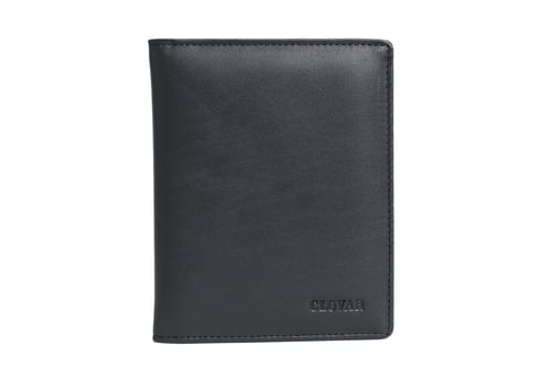 Image of Personalized Black Leather Travel Wallet, Passport Holder, Card Holder - Groomsmen Gifts DB08