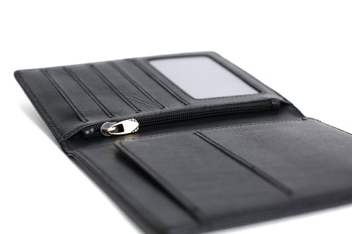 Image of Personalized Black Leather Travel Wallet, Passport Holder, Card Holder - Groomsmen Gifts DB08