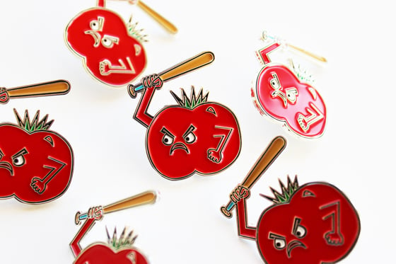Image of Food Fight Enamel Pin: Tomato