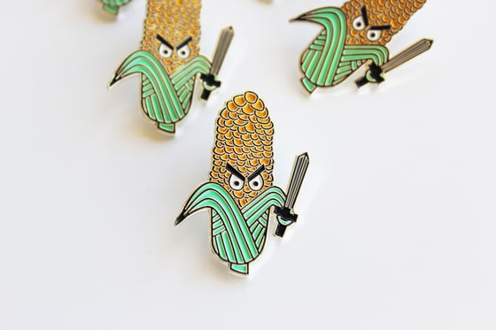 Image of Food Fight Enamel Pin: Corn
