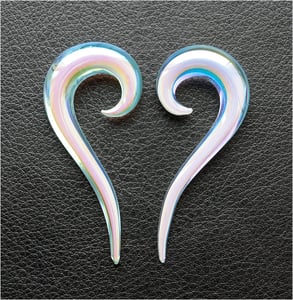 Image of Glass Enigma Spiral Ear Taper Metallic Pearlised Effect Hanger