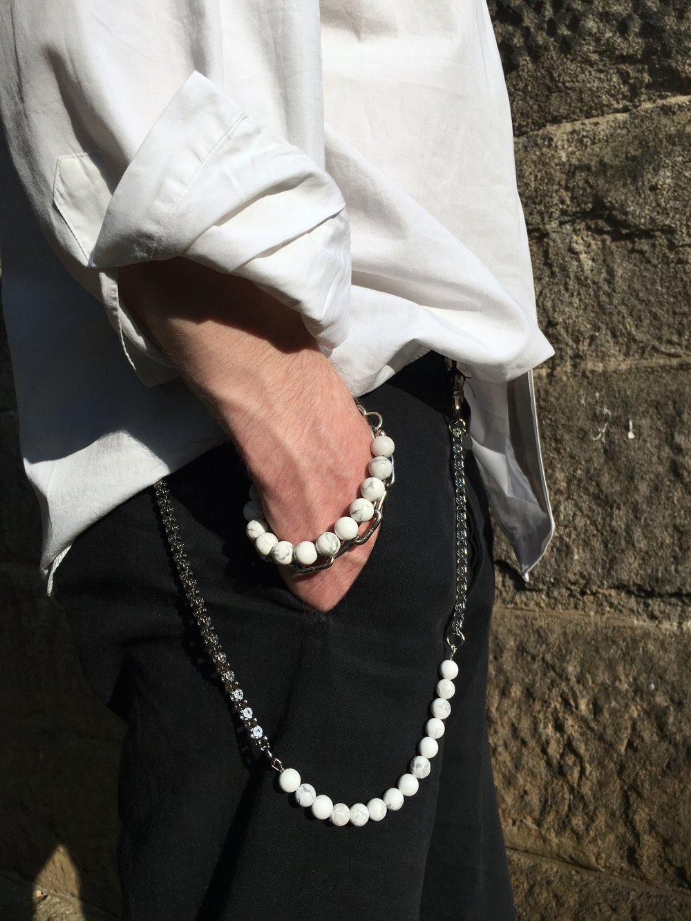 Image of Marble Bracelet with Big Link Chain