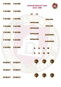 16mm Lynton & Barnstaple Coach Decals 