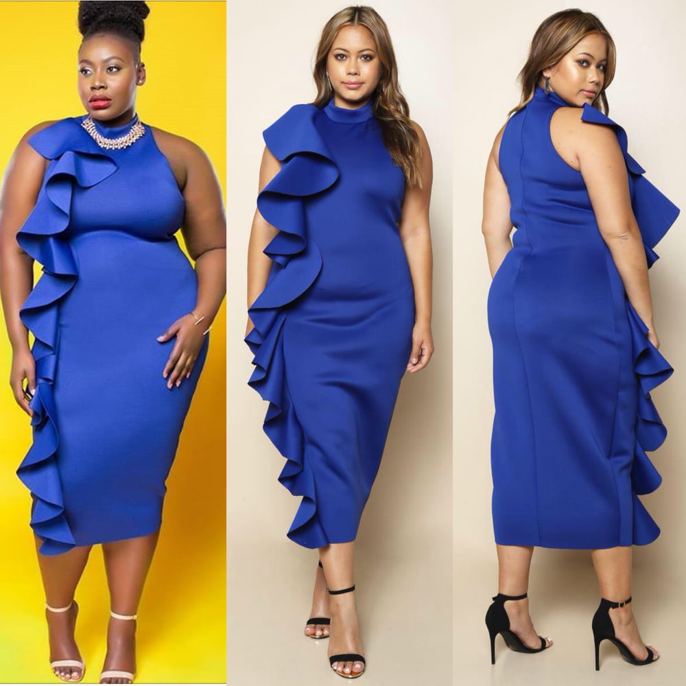 Image of YOURS TRULY SIDE RUFFLE DRESS