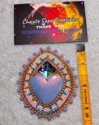 Image 9 of Hand Polished Blue Heart Beaded Popsocket 