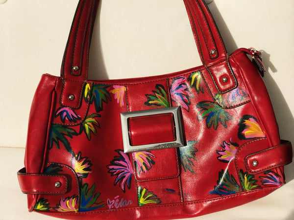 Image of Custom red handbag