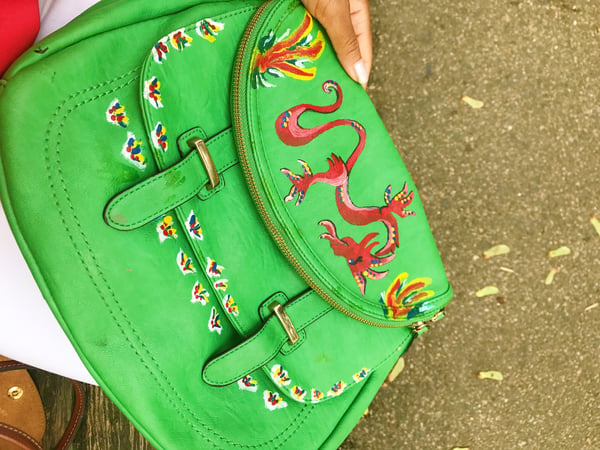 Image of Custom Green Messenger Bag