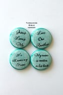Jesus loves me Flair buttons