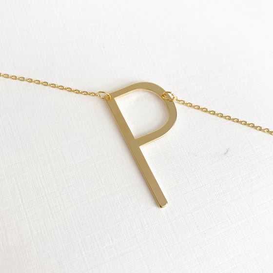 Image of Chunky large initial necklace