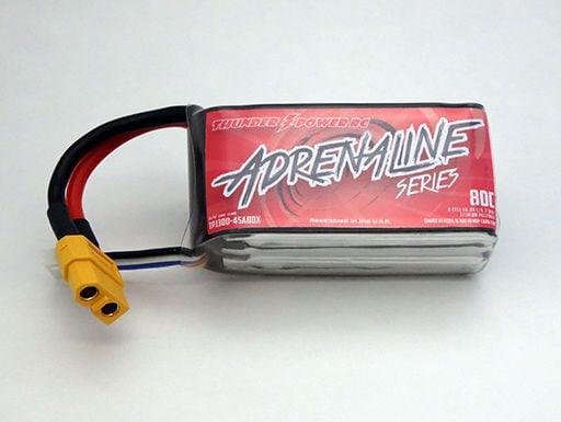 Image of Thunder Power RC Adrenaline 4s 1300 mAh 14.8V 80C LiPo, XT60