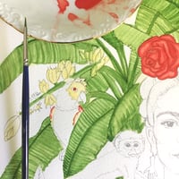 Image 4 of Tropical Mexican watercolor - Vintage French Porcelain Plate - #0608