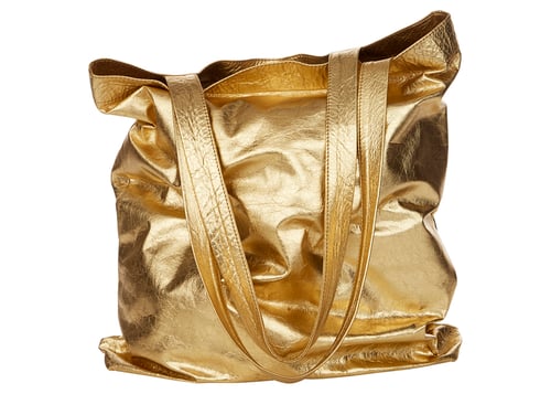 Image of 'SOLID GOLD' METALLIC LEATHER TOTE