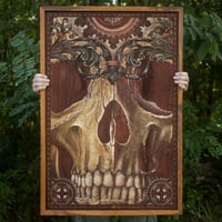 Image 1 of Skull Victoria Engraved Oil Painting