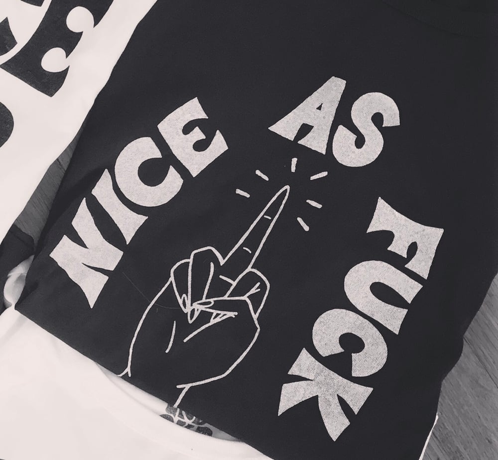 Image of Black NICE AS FUCK middle finger tee