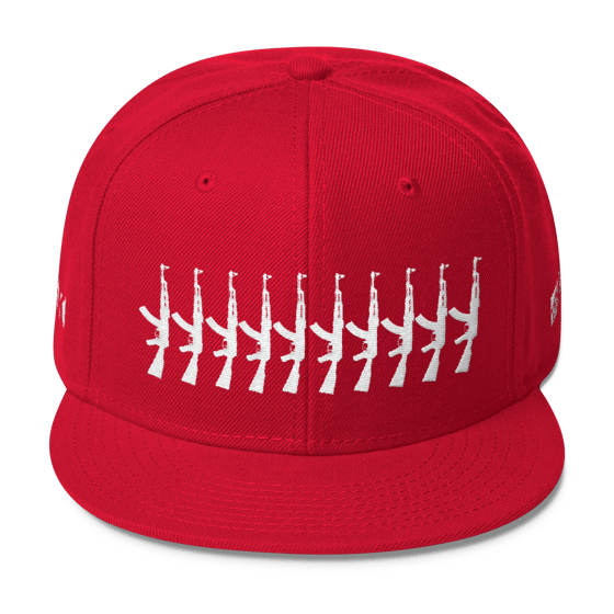 Image of Wool Blend Snapback Red/White stitch