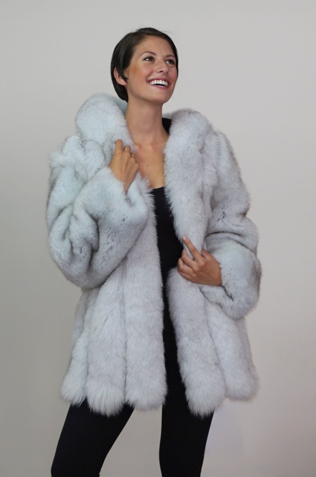 full fur hooded coat