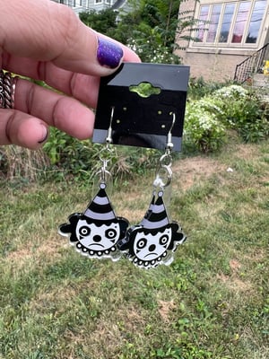Sad clown acrylic earrings 